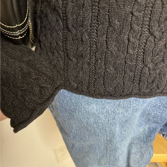 Ralph Lauren Black Cotton Cable Knit Sweater LRL Jeans Co. XL - Picture 3 of 8